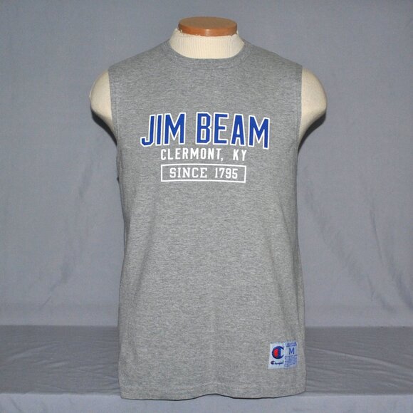 Vintage Champion Tank Top Size Medium Jim Beam Whiskey Graphic Tee - Picture 1 of 8